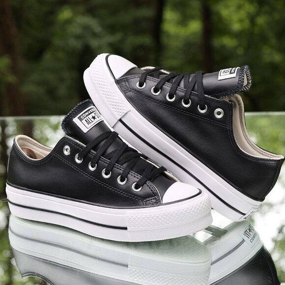 Converse Chuck Taylor All Star Lift Platform Black Leather - Picture 7 of 15